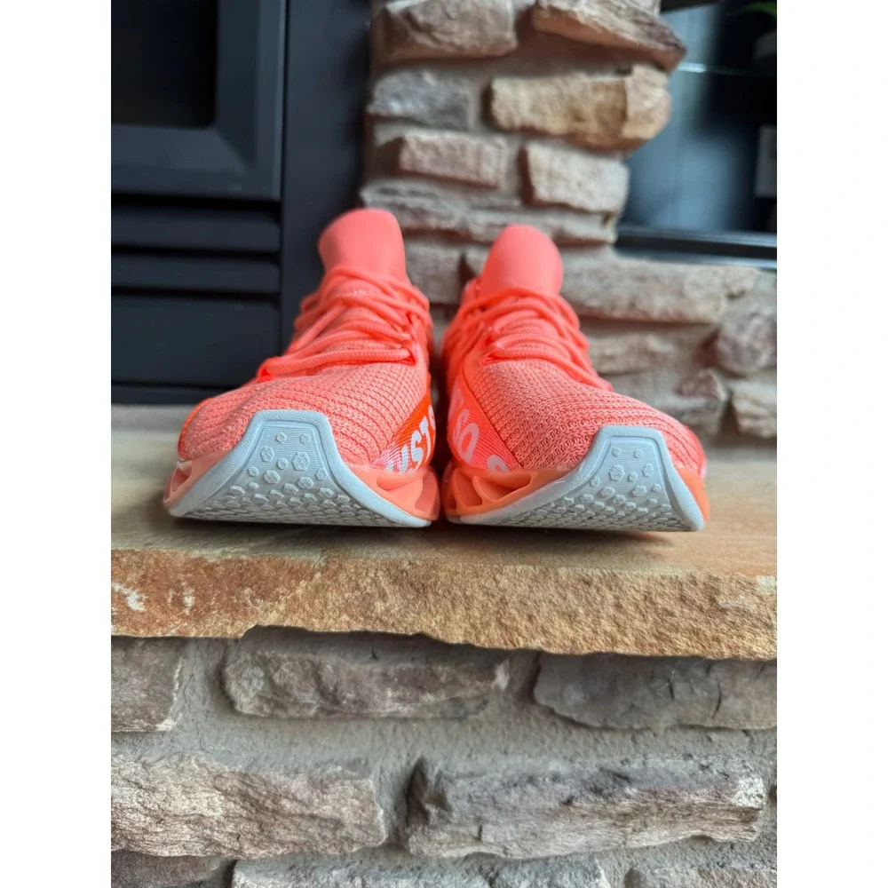 Just So So Womens Running Shoes Neon Orange Coral Blade Sneakers Size 40 Bright